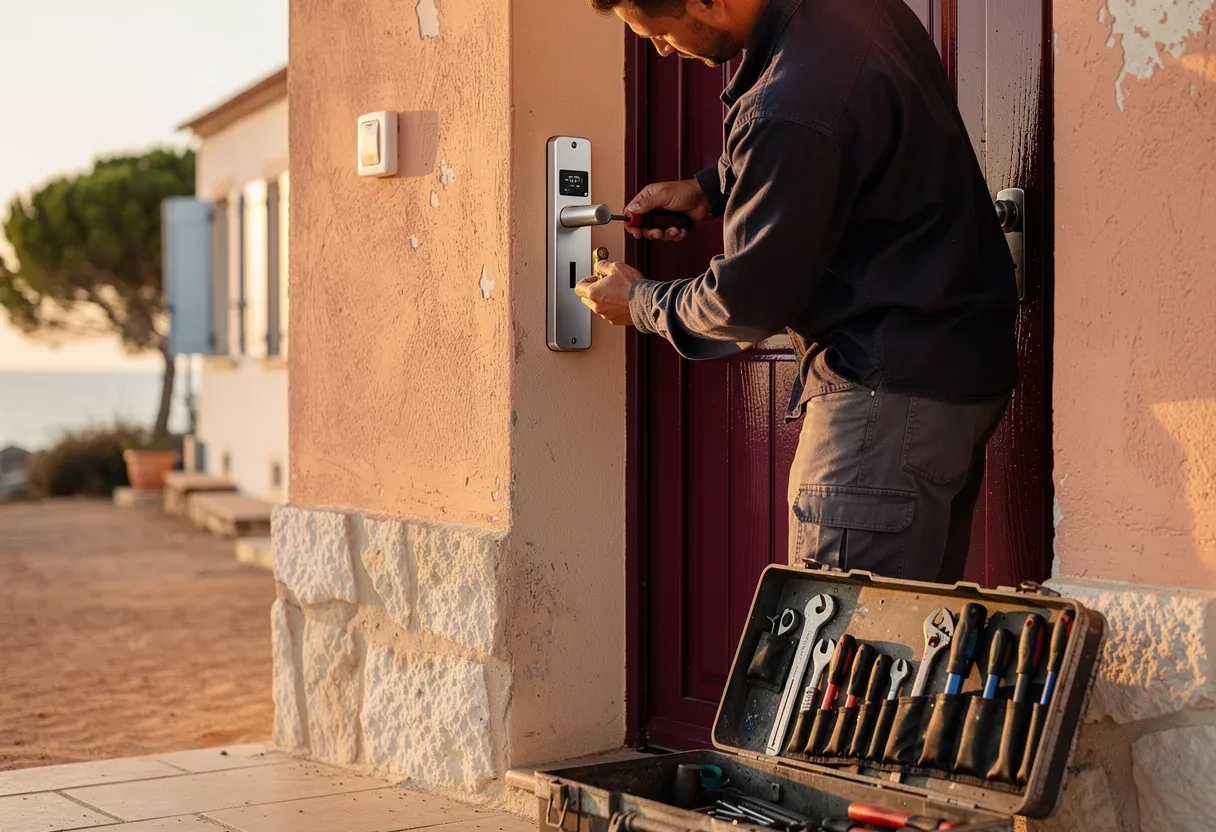 Changement de serrure sur une porte à Le Barcarès