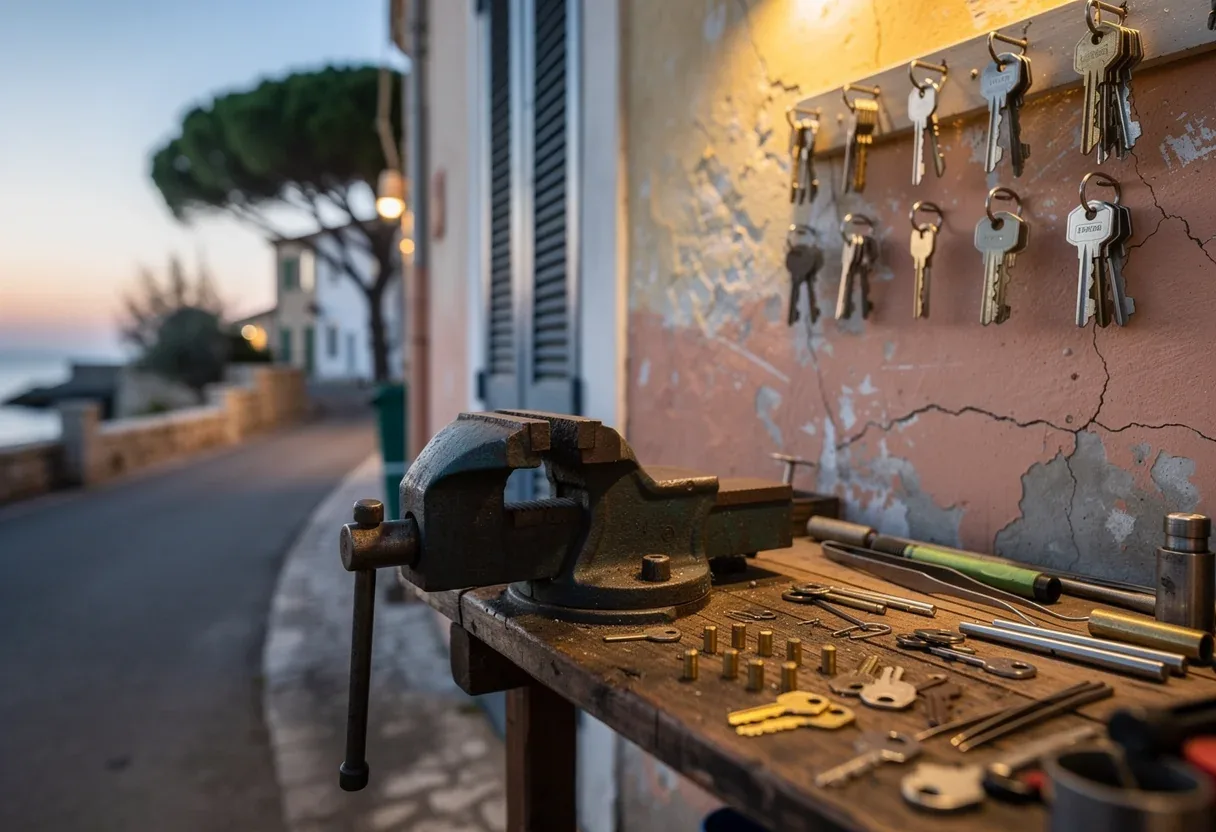L'établi de l'atelier du serrurier de Le Barcarès